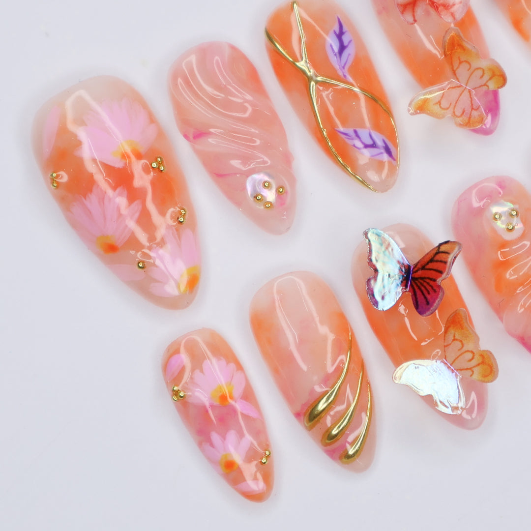 fairy dream handmade 3d press on nails by lilynailsart.co