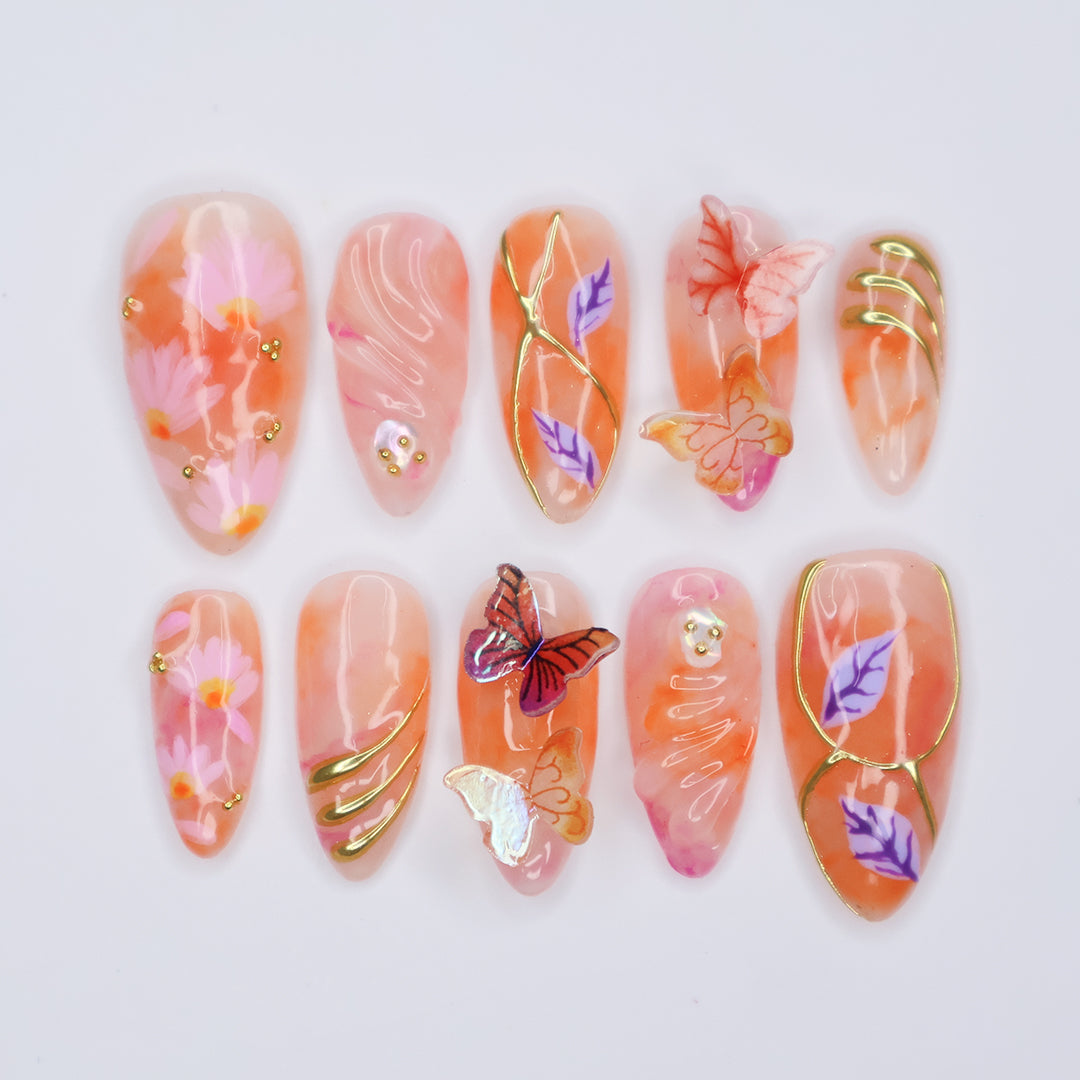 fairy dream handmade 3d press on nails by lilynailsart.co