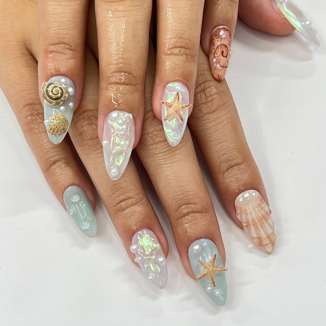 Ocean Pearl Inspo Summer Holiday Press on Nail