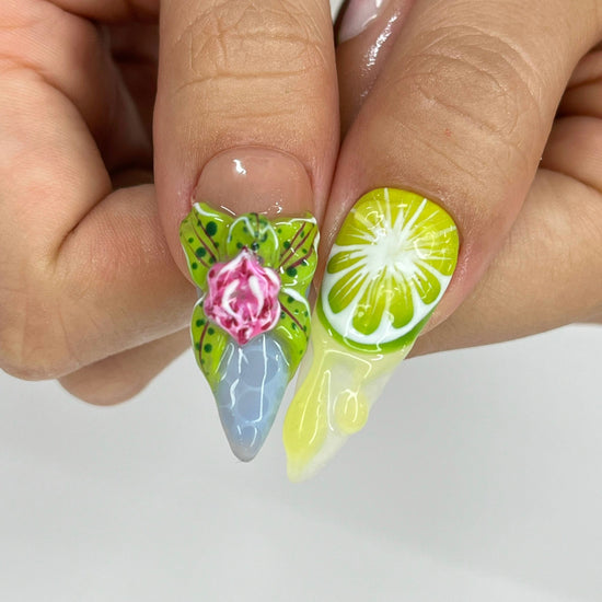 summer festival - handmade press on nails for summer vacation