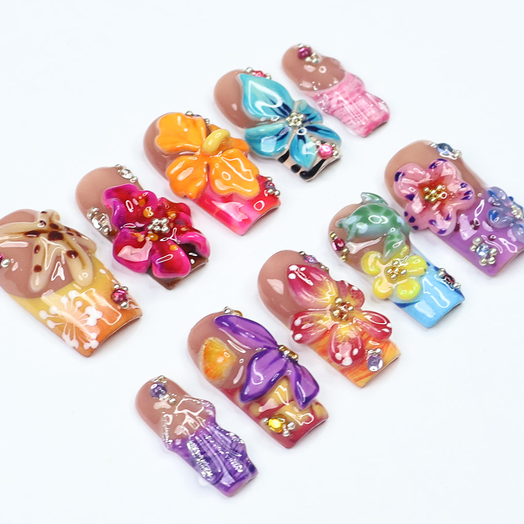 flower color press on nails expressive press on nails best press on nails best press on nails brand 2025 2026 2024 best nail art best nail art salon best press on nails acrylics beach press on nails